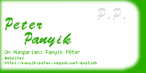 peter panyik business card